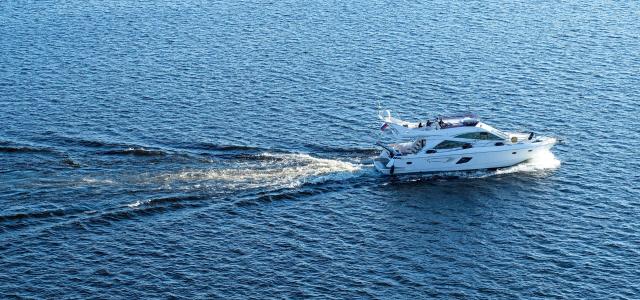 Motorboat in the sea